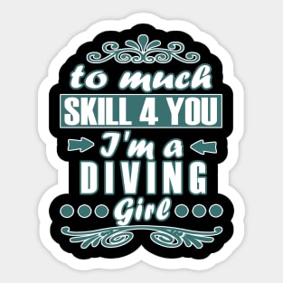 Diving girl diving dolphin oxygen coral Sticker